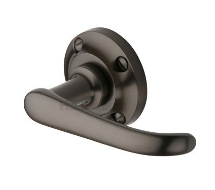 Click Here To Enlarge This Photo Of V720-MB Heritage Brass Door Handle Lever on Rose Windsor Design Matt Bronze Finish