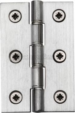 Click Here To Enlarge This Photo Of PR88-400-SC Heritage Brass Hinge Brass with Phosphor Washers 3" x 2" Satin Chrome Finish