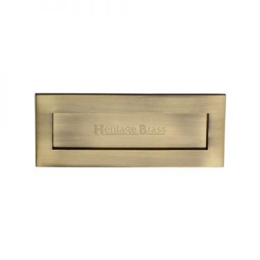 Click Here To Enlarge This Photo Of V850 254.101-AT Heritage Brass Letterplate 10" x 4" Antique Brass Finish