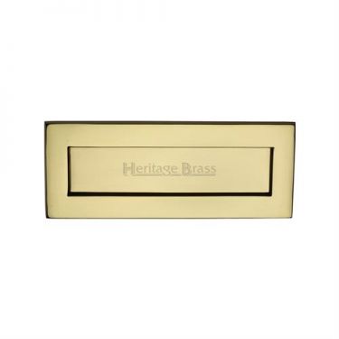 Click Here To Enlarge This Photo Of V850 254.101-PB Heritage Brass Letterplate 10" x 4" Polished Brass Finish