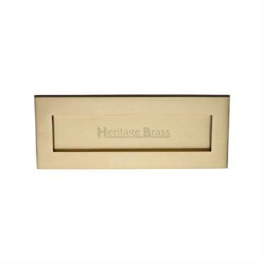 Click Here To Enlarge This Photo Of V850 254.101-SB Heritage Brass Letterplate 10" x 4" Satin Brass Finish