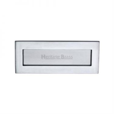 Click Here To Enlarge This Photo Of V850 254.101-SC Heritage Brass Letterplate 10" x 4" Satin Chrome Finish
