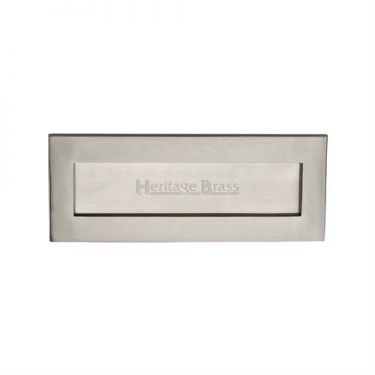 Click Here To Enlarge This Photo Of V850 254.101-SN Heritage Brass Letterplate 10" x 4" Satin Nickel Finish