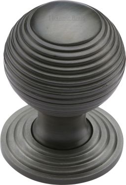 Click Here To Enlarge This Photo Of V973 32-MB Heritage Brass Cabinet Knob Reeded Design 32mm Matt Bronze Finish