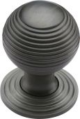 V973 32-MB Heritage Brass Cabinet Knob Reeded Design 32mm Matt Bronze Finish