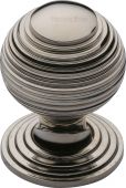 V973 32-PNF Heritage Brass Cabinet Knob Reeded Design 32mm Polished Nickel Finish