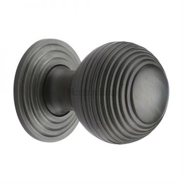 Click Here To Enlarge This Photo Of V973 38-MB Heritage Brass Cabinet Knob Reeded Design 38mm Matt Bronze Finish