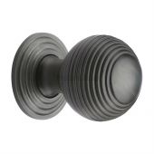 V973 38-MB Heritage Brass Cabinet Knob Reeded Design 38mm Matt Bronze Finish