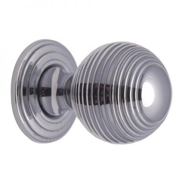 Click Here To Enlarge This Photo Of V973 38-PC Heritage Brass Cabinet Knob Reeded Design 38mm Polished Chrome Finish