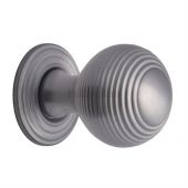 V973 38-SC Heritage Brass Cabinet Knob Reeded Design 38mm Satin Chrome Finish