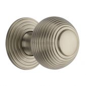 V973 38-SN Heritage Brass Cabinet Knob Reeded Design 38mm Satin Nickel Finish