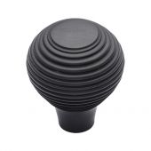 V974 32-BKMT Heritage Brass Cabinet Knob Reeded Design 32mm Matt Black Finish