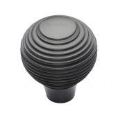 V974 32-MB Heritage Brass Cabinet Knob Reeded Design 32mm Matt Bronze Finish