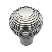 V974 32-PNF Heritage Brass Cabinet Knob Reeded Design 32mm Polished Nickel Finish
