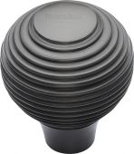 V974 38-MB Heritage Brass Cabinet Knob Reeded Design 38mm Matt Bronze Finish