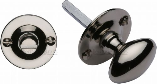 Click Here To Enlarge This Photo Of BT15-PNF Heritage Brass Oval Turn with Release Polished Nickel Finish