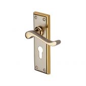W3227.48-JP Heritage Brass Door Handle For Euro Profile Plate Edwardian Design Jupiter Finish