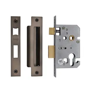 YKSLE2N-MB M.Marcus York Euro Sash Lock 2 ½" Matt Bronze Finish