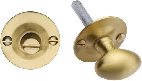 Click Here To Enlarge This Photo Of BT15-SB Heritage Brass Oval Turn with Release Satin Brass Finish