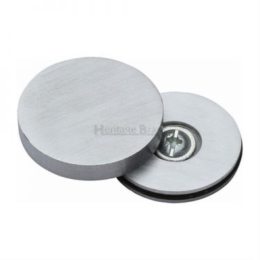 Click Here To Enlarge This Photo Of COV-12-SC Heritage Brass Bolt Cover To Conceal Metal Fasteners Satin Chrome Finish