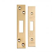 FSF5007SB Carlisle Brass Eurospec Easi-T Satin Brass Forend Strike & Fixing Pack to Suit Architectural Deadlocks &lpar;EDS&sol;LDS&rpar;