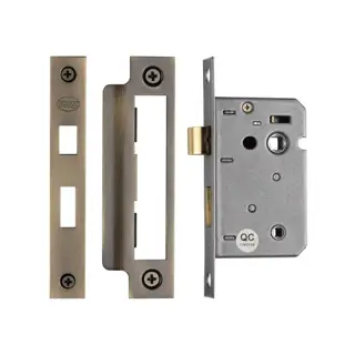 YKBL2N-AT M.Marcus York Bathroom Lock 2 ½" Antique Brass