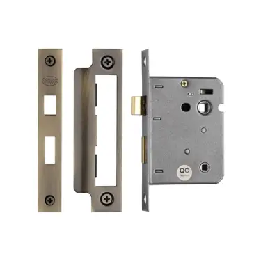 Click Here To Enlarge This Photo Of YKBL3N-AT M.Marcus York Bathroom Lock 3" Antique Brass