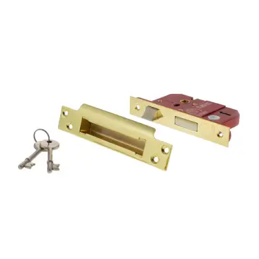 Click Here To Enlarge This Photo Of Atlantic - ALKSASH5LK3PB British Standard 5 Lever Key Sashlock 3" - Polished Brass