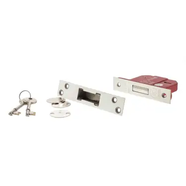 Click Here To Enlarge This Photo Of Atlantic - ALKDEAD5LK25SC British Standard 5 Lever Key Deadlock 2&period;5" - Satin Chrome
