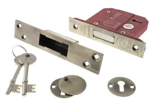 Click Here To Enlarge This Photo Of Atlantic - ALKDEAD5LK3AB British Standard 5 Lever Key Deadlock 3" - Antique Brass