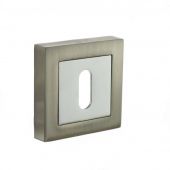 Atlantic - S4ESCKSSNPC STATUS Key Escutcheons on S4 Square Rose - Satin Nickel/Polished Chrome