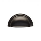 C47MB - Carlisle Brass Fingertip Design Victorian Cup Pull 76mm Matt Black
