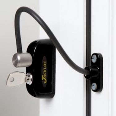 Click Here To Enlarge This Photo Of JACKLOC Pro-5 Lockable Cable Window Lock Black