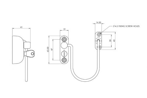 Click Here To Enlarge This Photo Of JACKLOC Pro-5 Lockable Cable Window Lock Brass