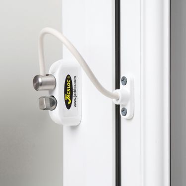 Click Here To Enlarge This Photo Of JACKLOC Pro-Twist Push & Turn Cable Window Lock White