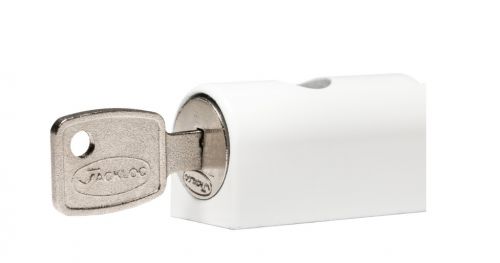 Click Here To Enlarge This Photo Of JACKLOC PRO-2 White Lockable Window Restrictor - Trade Pack of 20
