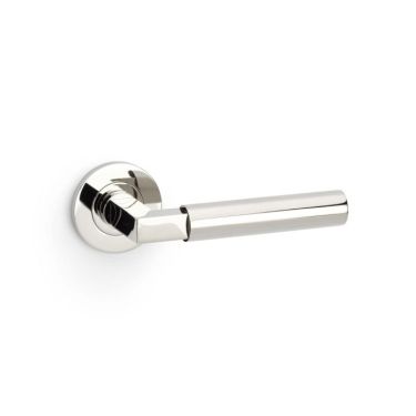 Click Here To Enlarge This Photo Of AW201PNPVD - Alexander & Wilks Hurricane Lever Plain on 50x6mm Rose - Polished Nickel PVD