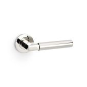AW201PNPVD - Alexander & Wilks Hurricane Lever Plain on 50x6mm Rose - Polished Nickel PVD