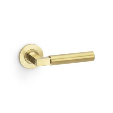 Click Here To Enlarge This Photo Of AW201SBPVD - Alexander & Wilks Hurricane Lever Plain on 50x6mm Rose - Satin Brass PVD