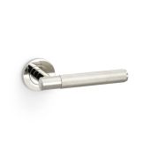 AW220PNPVD - Alexander & Wilks Spitfire Lever Knurled on 50x6mm Rose - Polished Nickel PVD