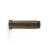 AW602-75-AB - Alexander & Wilks Projection Cylinder Doorstop Reeded 75x20mm - Antique Brass