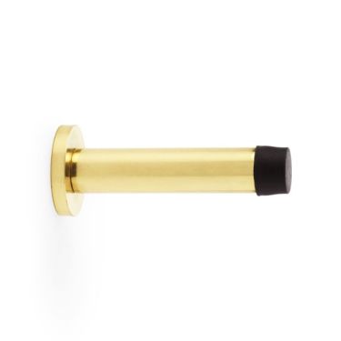 Click Here To Enlarge This Photo Of AW616PBL - Alexander & Wilks Projection Cylinder Doorstop on Rose 80mm - Lacquered Brass