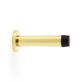 AW616PBL - Alexander & Wilks Projection Cylinder Doorstop on Rose 80mm - Lacquered Brass