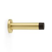 AW616SB - Alexander & Wilks Projection Cylinder Doorstop on Rose 80mm - Satin Brass
