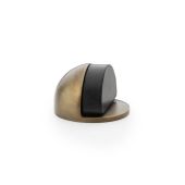 AW631AB - Alexander & Wilks Floor Mounted Oval Shielded Doorstop 45mm - Antique Brass