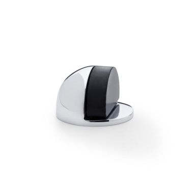 Click Here To Enlarge This Photo Of AW631PC - Alexander & Wilks Floor Mounted Oval Shielded Doorstop 45mm - Polished Chrome