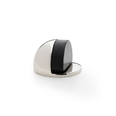 Click Here To Enlarge This Photo Of AW631PN - Alexander & Wilks Floor Mounted Oval Shielded Doorstop 45mm - Polished Nickel