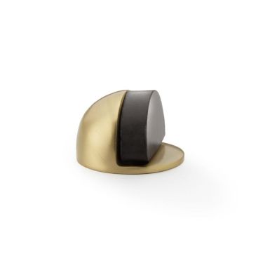 Click Here To Enlarge This Photo Of AW631SB - Alexander & Wilks Floor Mounted Oval Shielded Doorstop 45mm - Satin Brass