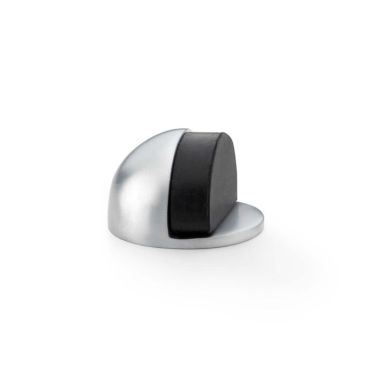Click Here To Enlarge This Photo Of AW631SC - Alexander & Wilks Floor Mounted Oval Shielded Doorstop 45mm - Satin Chrome