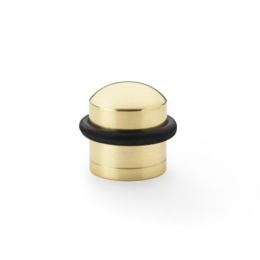Click Here To Enlarge This Photo Of AW638PBL - Alexander & Wilks Dome Top Floor Mounted Door Stop - Lacquered Brass